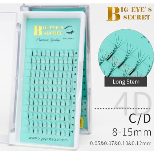 BES Pointy Fans 3D/4D/5D Long Stem Eyelashes Premade Fans Handmade Individual Eyelash Extensions Premade Volume Fans Mink Lashes