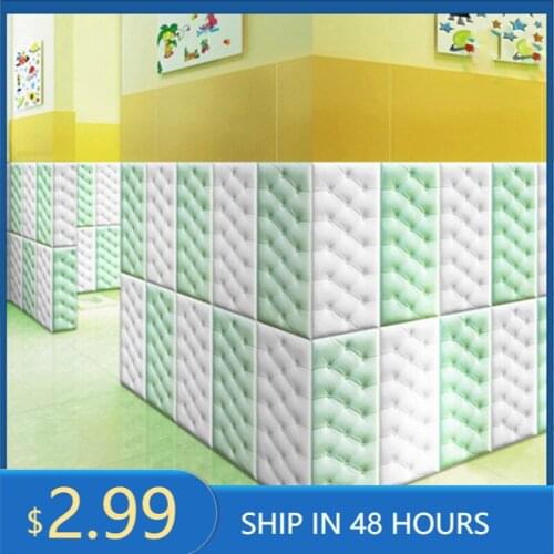 Self-adhesive headboard soft bag anti-collision wall stickers tatami soft stickers imitation soft bag bed wall stickers 4MM