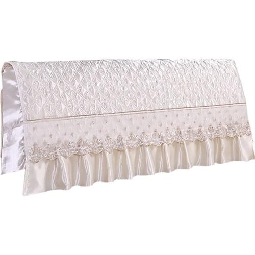 European Style Silk-like Bedroom Bed Headboard Slipcover Protector Bed Beige