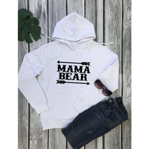 Woman MAMA BEAR Hooded Hoodies Woman Fleece Sweatshirt for Mom Gift Clothes Plus Size Hoodies