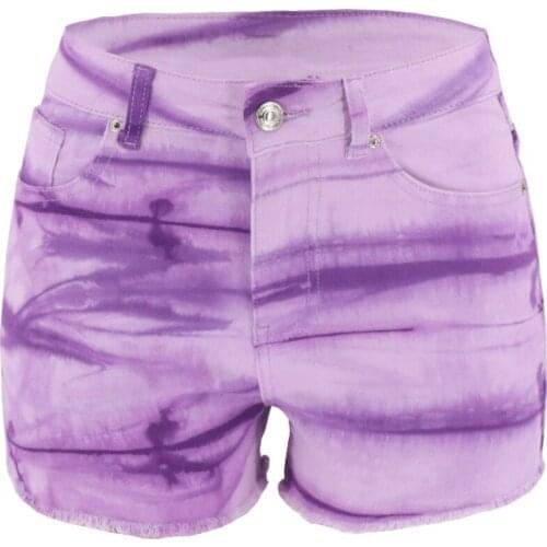 2021 Summer Women Light Purple High Waist Pencil Jeans Denim Shorts Feminino