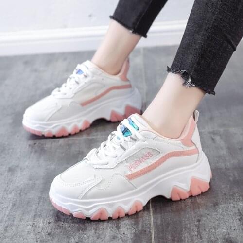 Women Chunky Sneakers 2020 Platform Autumn Shoes Women Leather Light Breathable Casual Shoes Female Dames Dad Zapatillas Mujer