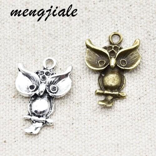11pcs/lot alloy Tibetan Silver Plated Big eye owl Charms Pendants for Jewelry Making DIY Handmade Craft 26*17mm