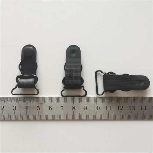 30 pcs/lot 20mm (1Inch) Black Metal+PP Garter Clip Removable buckle Garment Accessories Stockings clips