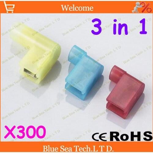 300pcs/lot FLDNY-250 flag cold-pressed terminal Connectors and Splices For 0.5-6.0mm2,22-10 AWG Wire