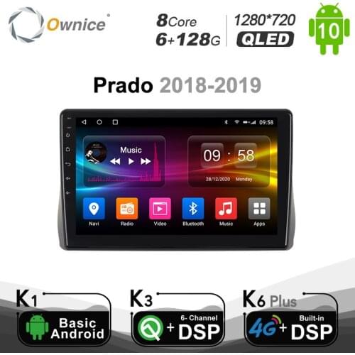 6G+128G Android 10.0 Ownice Autoradio 2 Din for Toyota Prado 2018 - 2019 Car Radio Auto GPS Multimedia DSP 1280*720 SPDIF BT 5.0