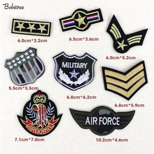 8pcs/lot Army military patches embroidery troops hot melt glue patch for clothing bags Stickers Appliques