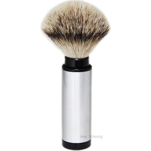 Aluminium Tube Handle Badger Shaving Brush Travel Beard Kits Portable Mens Grooming Tool