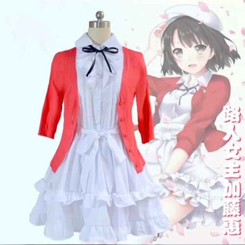 Anime Game Blessing Flowers Megumi Kato Cosplay Costume Dress Belt Sweater Hat Daily Carnival Party Festival Uniform Brand New