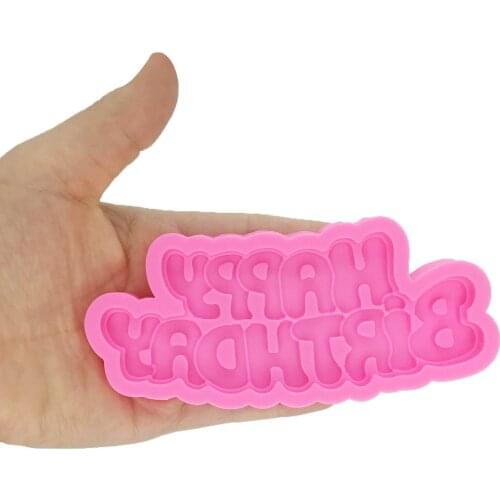 Colorful Sweet Heart Chocolate Candy Paste Cake Decorating Tool Mold DIY Happy Birthday Shape Sugarcraft Silicone Molds Letter