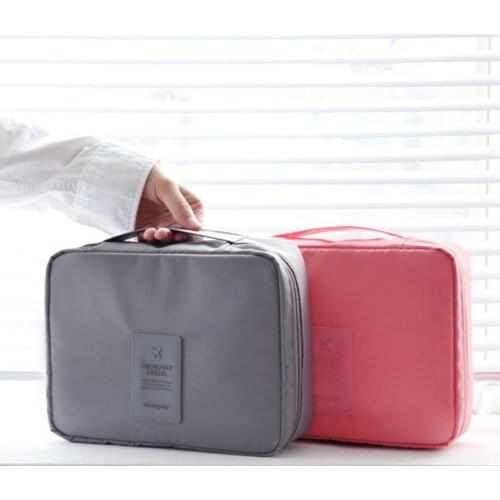 Travel Cosmetic Bag Women Zipper Make Up Bag Polyester High Capacity Makeup Case handbag Organizer Storage Wash Bath Bag