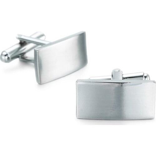 DY new high quality mens French Cufflinks minimalist style rectangular silvery light frosted Cufflinks wholesale and retail