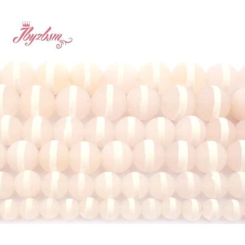 DZI Tibetan Beads Round Faceted White Agates Banded Stripe Natual StoneBeads For DIY Necklace Bracelet Jewelry Making 15"