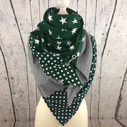 Elegant Extravagant Ladies Shawl Winter Simple Star Print Stitching Clothes Pleated Scarves Warmth Thick Soft Muffled Bibs 2020