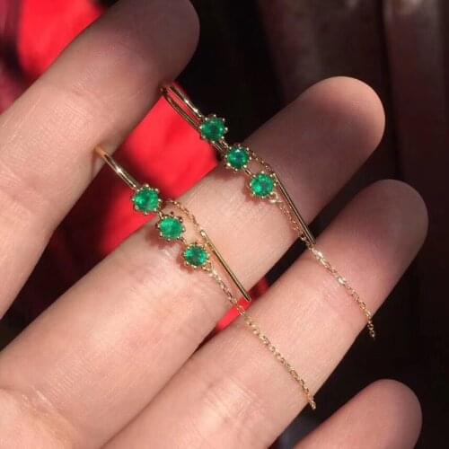 Elegant Natural and Real Emerald Earring 925 Sterling Silver Fashion Earring For Women