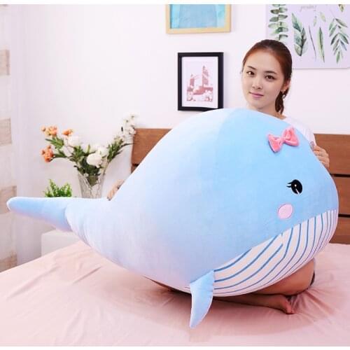 Giant Cute Whale Plush Toy Super Soft Dolphin Sea Fish Pillow Stuffed Toys High Quality Christmas Valentines Gift