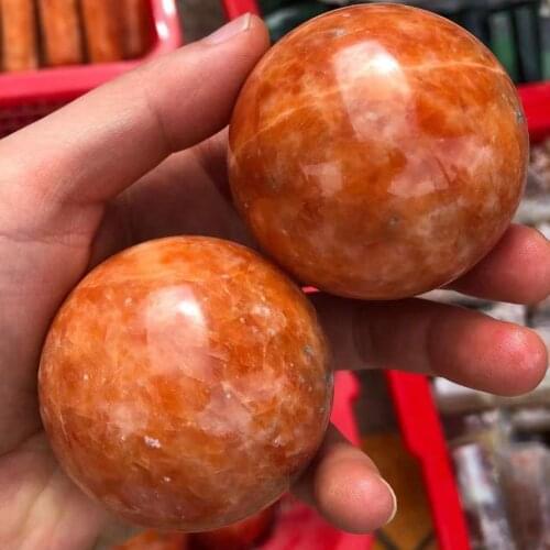 1PC 50-80MM Natural Sunstone Ball Crystal Ball Polishing Healing Energy Stone Decoration