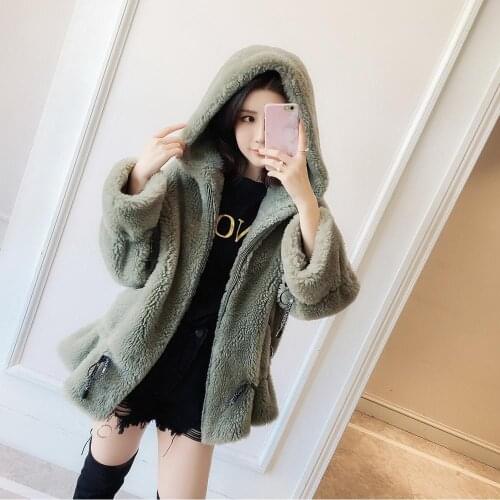 Free Shipping Genuine Wool Jacket with Hood Thick Warm Womens Real Fur Coat Luxury Plus Size Wholesale Retail OEM