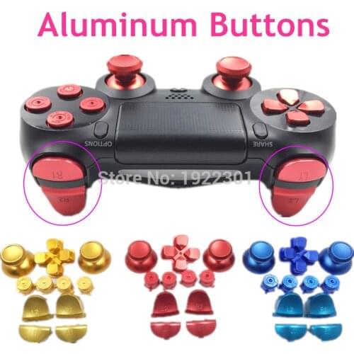 Customs Metal Bullet Buttons thumbstick cap L1 R1 L2 R2 Dpad Aluminum Buttons for PS4 Controller Dualshock 4 JDM001 JDM011