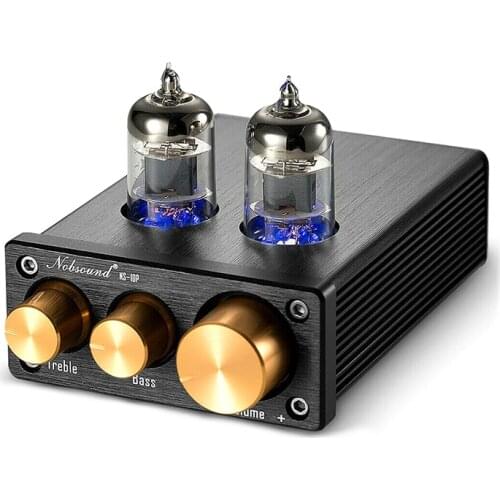 NS-10P Mini Vacuum Tube Preamp, 6J1 Treble Bass Tone Control Stereo Audio Preamplifier, sound quality optimized