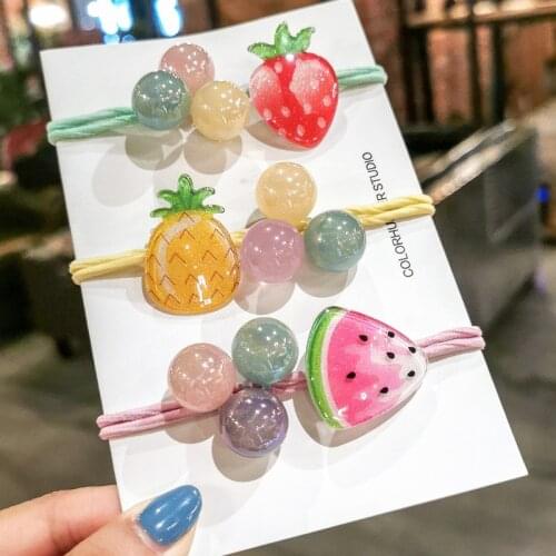 Fashion Elastic Rubber Hair Rope Cute Fruit-shape Hair Band Women Multi-patterns Headwear Summer Girl Hair Ties Accessories