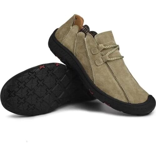 H-32 Men Shoes Leather Casual High Quality Loafers Breathable Flats Soft Light Shoes Fashion Mens outdoor Footwear Big Size 48