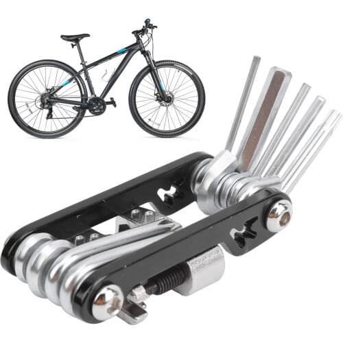10 In 1 Bicycle Repairing Set Wrench Screwdriver Chain Breaker Bike Repair Tool Kit Cycling Equipment Chain Cutter Black