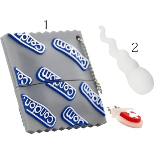 New Arrive Lovely White Tadpoles Pen Drive Sperm Usb Flash Drive Memory Stick 8GB 32GB Cartoon Condom Pendrive Thumb Drive