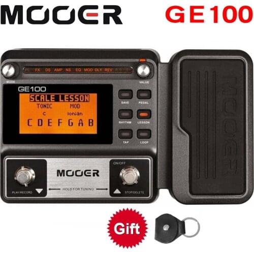 MOOER GE100 Guitar Multi-effects Processor Effect Pedal with Loop Recording(180 Seconds) Tuning Tap Tempo Rhythm Setting Scale