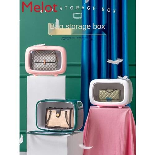 Household Bedroom Bag Storage Fantastic Transparent Storage Box Storage Rack Floor-Mounted Dustproof Organizing Storage Cabinet