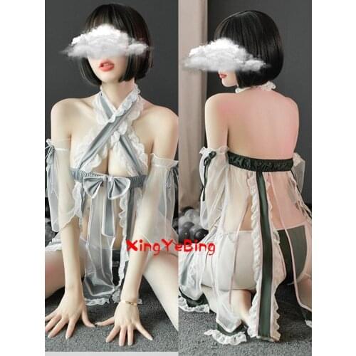 Voluptuous Net Gauze See-Through Dew Breast Temptation Classical Open Fork Two Yuan Tease Suit Lady Lovely And Sweet