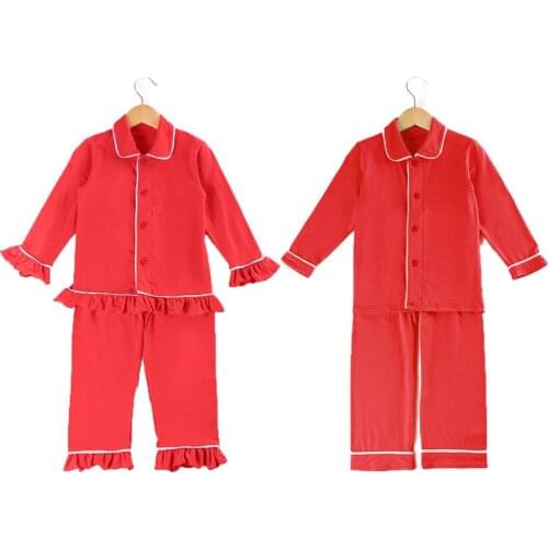 Kids christmas pyjamas children pjs cotton knit toddler girls boys sleepwear soft thick baby pajamas set