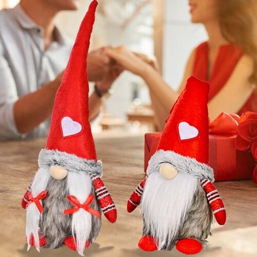 Christmas Beard Standing Doll Decoration Faceless Old Man Doll Ornaments Mini Elves Gnome Plush Doll Rudolph Xmas Figure Lovely