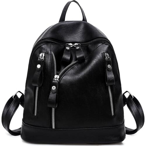 2021 New Korean Women Backpack Fashion Casual PU Leather Waterproof School Bags Ladies Teenage Girl School Bags