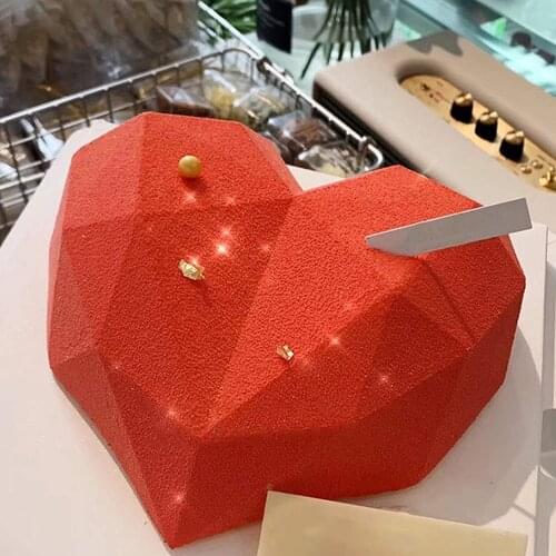 3D Love Heart Shape Silicone Molds for Baking Sponge Chiffon Mousse Dessert Cake Molds Food Grade