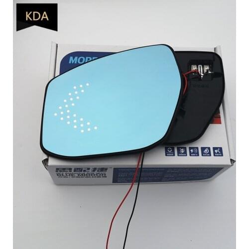 Blue Wing Mirror Glass Heated Angle Wide Glare Proof LED Turn Signal Lamp for Nissan Altima Maxima Sentra 2016 2017 2018 2019