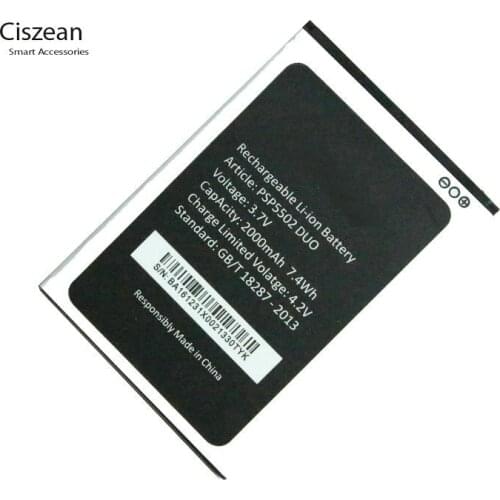 2000mAh / 7.4Wh PSP5502 DUO Replacement Li-ion Battery For Prestigio Muze A5 MultiPhone PSP5502 DUO PSP 5502 + Tracking Code