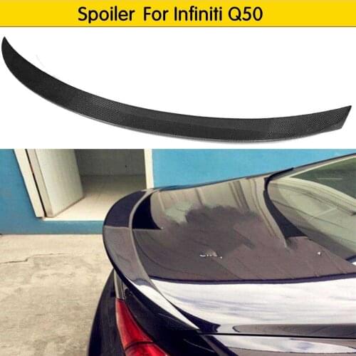 Spoiler For Infiniti Q50 Spoiler Carbon Styling 2014-2019 Carbon Fiber Rear Trunk Wing Spoiler Lid Q50 spoiler