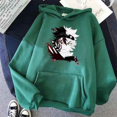 Anime Black Clover Hoodies Asta Print Unisex Cool Hoodie Harajuku Streetwear Clothes Unisex Winter Student Casual Sweatshirts