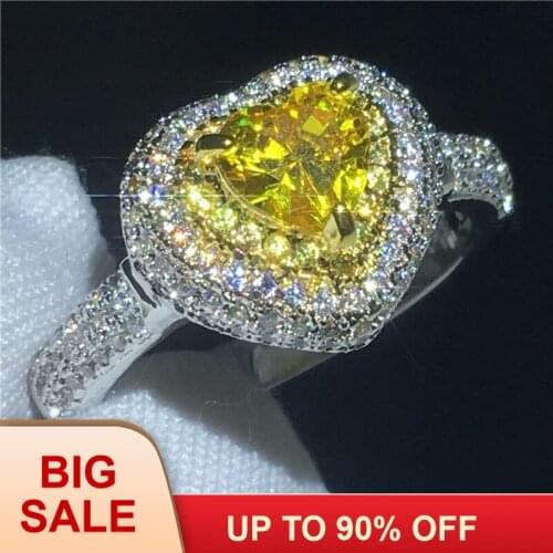 Heart Lovers ring AAAAA Cz Stone Silver color Party wedding band rings for women men Finger Fashion Jewelry Gift