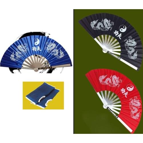 High quality Stainless steel tai chi training fan kung fu wushu performance fan taijiquan martial arts fans