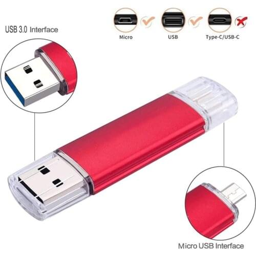 32Gb Colorful Metal Case Usb 3.0 Flash Drive Otg Pendrive Micro-Usb Stick External Storage Memory Stick For Android