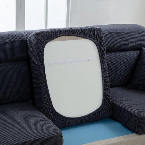 Jacquard Thick Seat Cushion Cover Stretch Furniture Protector Sofa Seat Sofa Slipcover Soft Flexibility Washable