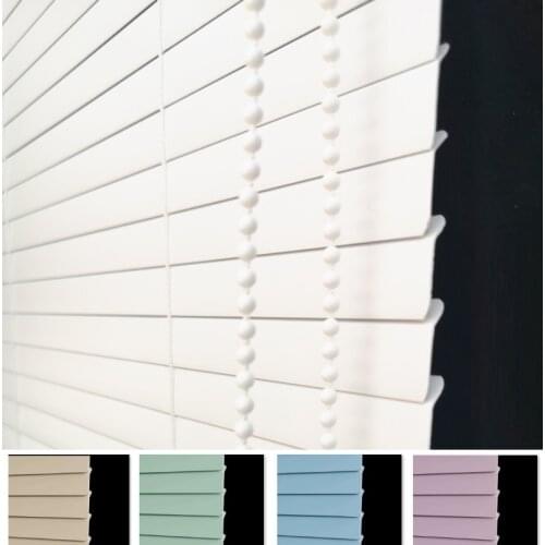 PVC Venetian Blinds V Slat Blackout Shutters Waterproof Window Curtain(Easy Pull)Control Customized Size Manual Or Electric