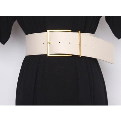 Womens runway fashion PU leather Cummerbunds female Dress Corsets Waistband Belts decoration wide belt TB1317
