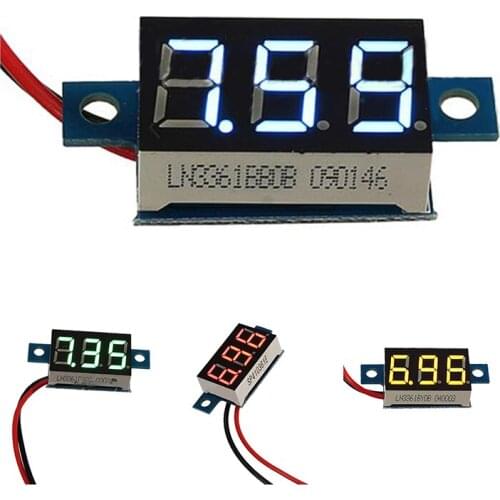 0.36inch Digital DC 3-30V Car Voltmeter Gauge Voltage Volt LED Panel Meter 2 Wire