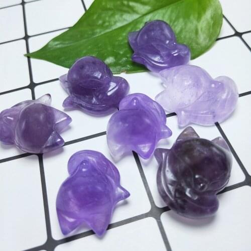 1pcs Crystal animal Natural amethyst quartz fox amethystine foxes Crystals Healing Love Gift