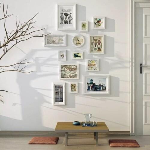 13 Pieces / Set Of Solid Wood Photo Wall Restaurant Bedroom Photo Frame Wall Creative Wall Frame Combination Simple European
