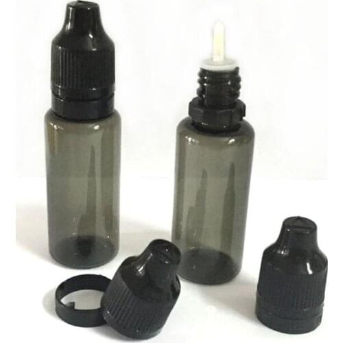 150pcs 15ml Plastic Dropper Bottles With ChildProof Tamper Evident Cap Black PET E Liquid Juice Eye Dropper Empty Bottles