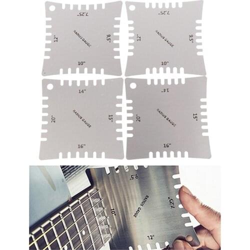 4pcs Guitar Notched Radius Gauges For Measuring Fingerboard Radius Guitar Ruler